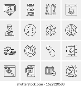 16 Business Universal Icons Vector. Creative Icon Illustration to use in web and Mobile Related project.