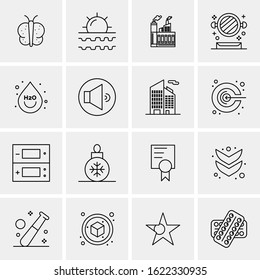 16 Business Universal Icons Vector. Creative Icon Illustration to use in web and Mobile Related project.