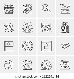 16 Business Universal Icons Vector. Creative Icon Illustration to use in web and Mobile Related project.