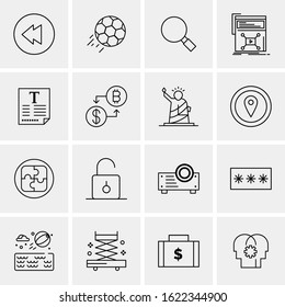 16 Business Universal Icons Vector. Creative Icon Illustration to use in web and Mobile Related project.