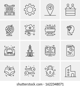 16 Business Universal Icons Vector. Creative Icon Illustration to use in web and Mobile Related project.