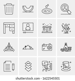 16 Business Universal Icons Vector. Creative Icon Illustration to use in web and Mobile Related project.