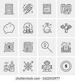 16 Business Universal Icons Vector. Creative Icon Illustration to use in web and Mobile Related project.