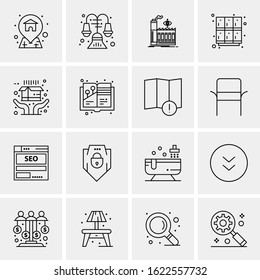 16 Business Universal Icons Vector. Creative Icon Illustration to use in web and Mobile Related project.