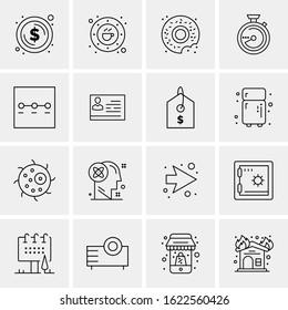 16 Business Universal Icons Vector. Creative Icon Illustration to use in web and Mobile Related project.