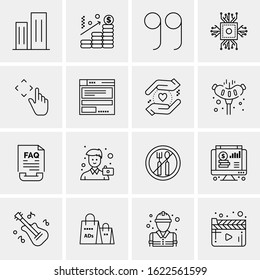 16 Business Universal Icons Vector. Creative Icon Illustration to use in web and Mobile Related project.
