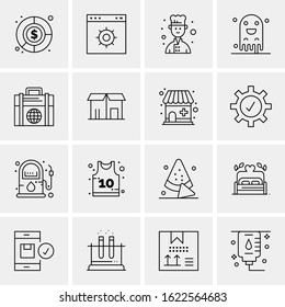 16 Business Universal Icons Vector. Creative Icon Illustration to use in web and Mobile Related project.
