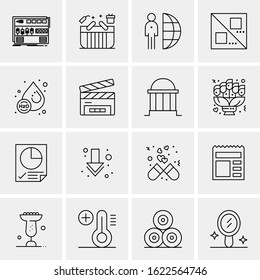 16 Business Universal Icons Vector. Creative Icon Illustration to use in web and Mobile Related project.