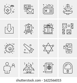 16 Business Universal Icons Vector. Creative Icon Illustration to use in web and Mobile Related project.