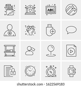 16 Business Universal Icons Vector. Creative Icon Illustration to use in web and Mobile Related project.