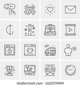 16 Business Universal Icons Vector. Creative Icon Illustration to use in web and Mobile Related project.
