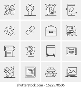 16 Business Universal Icons Vector. Creative Icon Illustration to use in web and Mobile Related project.