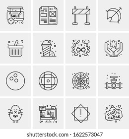 16 Business Universal Icons Vector. Creative Icon Illustration to use in web and Mobile Related project.