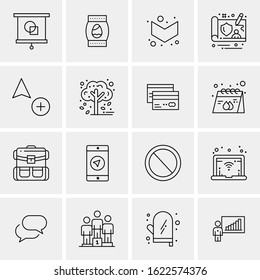 16 Business Universal Icons Vector. Creative Icon Illustration to use in web and Mobile Related project.