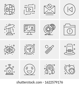 16 Business Universal Icons Vector. Creative Icon Illustration to use in web and Mobile Related project.