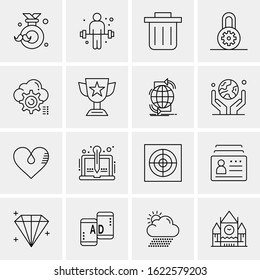 16 Business Universal Icons Vector. Creative Icon Illustration to use in web and Mobile Related project.