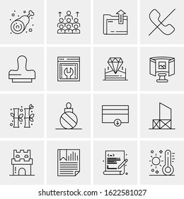 16 Business Universal Icons Vector. Creative Icon Illustration to use in web and Mobile Related project.