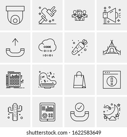 16 Business Universal Icons Vector. Creative Icon Illustration to use in web and Mobile Related project.