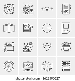 16 Business Universal Icons Vector. Creative Icon Illustration to use in web and Mobile Related project.