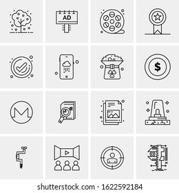 16 Business Universal Icons Vector. Creative Icon Illustration to use in web and Mobile Related project.