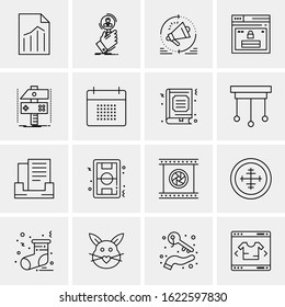 16 Business Universal Icons Vector. Creative Icon Illustration to use in web and Mobile Related project.