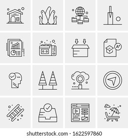 16 Business Universal Icons Vector. Creative Icon Illustration to use in web and Mobile Related project.