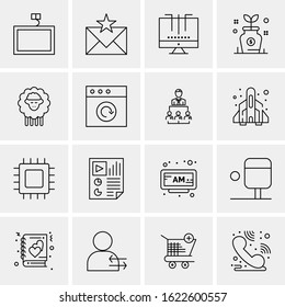 16 Business Universal Icons Vector. Creative Icon Illustration to use in web and Mobile Related project.