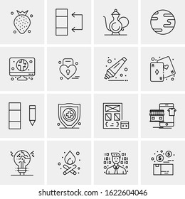 16 Business Universal Icons Vector. Creative Icon Illustration to use in web and Mobile Related project.