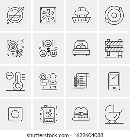 16 Business Universal Icons Vector. Creative Icon Illustration to use in web and Mobile Related project.