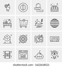 16 Business Universal Icons Vector. Creative Icon Illustration to use in web and Mobile Related project.