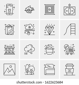 16 Business Universal Icons Vector. Creative Icon Illustration to use in web and Mobile Related project.