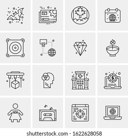 16 Business Universal Icons Vector. Creative Icon Illustration to use in web and Mobile Related project.
