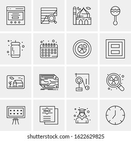16 Business Universal Icons Vector. Creative Icon Illustration to use in web and Mobile Related project.