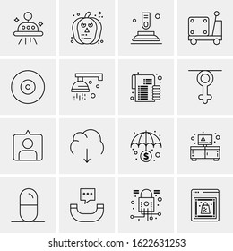 16 Business Universal Icons Vector. Creative Icon Illustration to use in web and Mobile Related project.