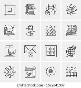 16 Business Universal Icons Vector. Creative Icon Illustration to use in web and Mobile Related project.