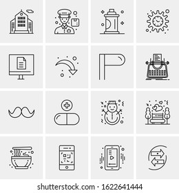 16 Business Universal Icons Vector. Creative Icon Illustration to use in web and Mobile Related project.