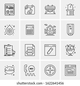 16 Business Universal Icons Vector. Creative Icon Illustration to use in web and Mobile Related project.