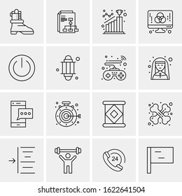 16 Business Universal Icons Vector. Creative Icon Illustration to use in web and Mobile Related project.