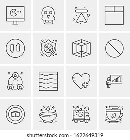 16 Business Universal Icons Vector. Creative Icon Illustration to use in web and Mobile Related project.