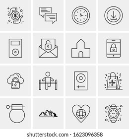 16 Business Universal Icons Vector. Creative Icon Illustration to use in web and Mobile Related project.