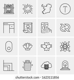 16 Business Universal Icons Vector. Creative Icon Illustration to use in web and Mobile Related project.