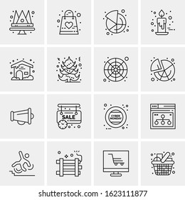 16 Business Universal Icons Vector. Creative Icon Illustration to use in web and Mobile Related project.
