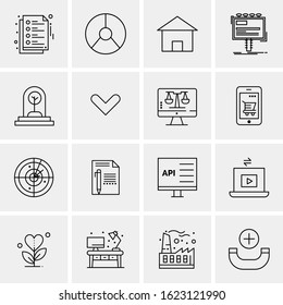 16 Business Universal Icons Vector. Creative Icon Illustration to use in web and Mobile Related project.