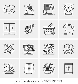 16 Business Universal Icons Vector. Creative Icon Illustration to use in web and Mobile Related project.