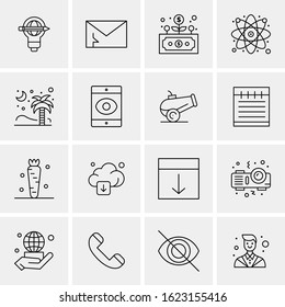 16 Business Universal Icons Vector. Creative Icon Illustration to use in web and Mobile Related project.