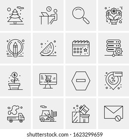 16 Business Universal Icons Vector. Creative Icon Illustration to use in web and Mobile Related project.