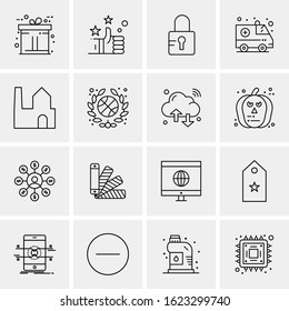 16 Business Universal Icons Vector. Creative Icon Illustration to use in web and Mobile Related project.