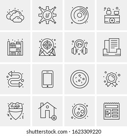 16 Business Universal Icons Vector. Creative Icon Illustration to use in web and Mobile Related project.