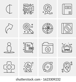 16 Business Universal Icons Vector. Creative Icon Illustration to use in web and Mobile Related project.