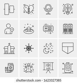16 Business Universal Icons Vector. Creative Icon Illustration to use in web and Mobile Related project.